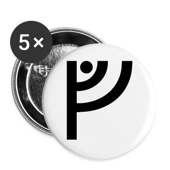 V Viking Rune - Buttons large 2.2''/56 mm (5-pack) - white - Front