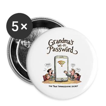 Grandma's Wi-Fi password - Buttons large 2.2''/56 mm (5-pack) - white - Front