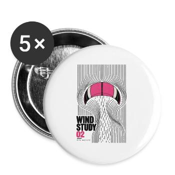 Für Kitesurfer - Wind Study Kite 02 - Buttons groß 56 mm (5er Pack) - Weiß - Vorne