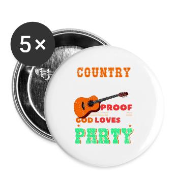 Band, Rockband 90er Jahre Country-Sänger - Buttons groß 56 mm (5er Pack) - Weiß - Vorne