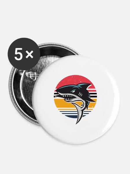 Shark - Buttons large 2.2''/56 mm (5-pack) - white