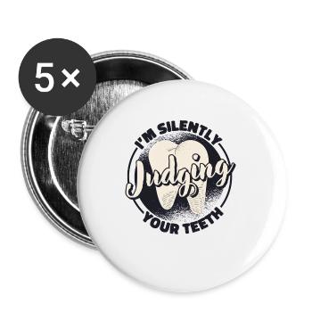 Dentiste Dentiste - Lot de 5 grands badges (56 mm) - blanc - Devant