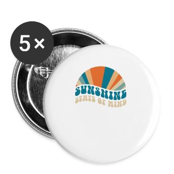 80's 90's Sunshine State of Mind Rétro - Lot de 5 grands badges (56 mm) - blanc - Devant