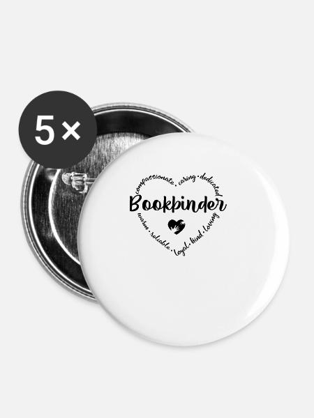 Buchbinder - Buttons groß 56 mm (5er Pack) - Weiß