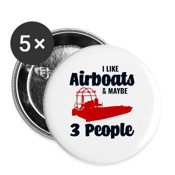 Airboat Fanboat Airboating Planeboat Bateau de marais - Lot de 5 grands badges (56 mm) - blanc - Devant