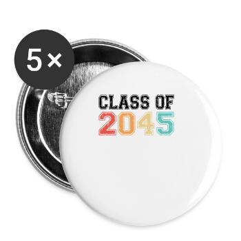 Class Of 2045 Retro Vintage - Buttons large 2.2''/56 mm (5-pack) - white - Front