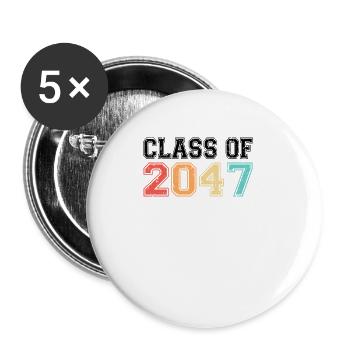 Class Of 2047 Retro Vintage - Buttons large 2.2''/56 mm (5-pack) - white - Front
