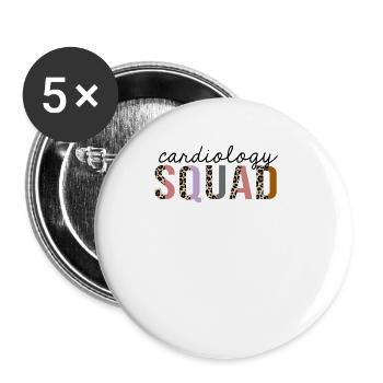 Cardiology Squad Leopard Print Funny - Buttons large 2.2''/56 mm (5-pack) - white - Front