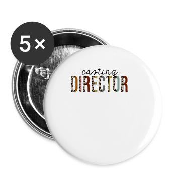 Directeur de casting imprimé léopard drôle - Lot de 5 grands badges (56 mm) - blanc - Devant