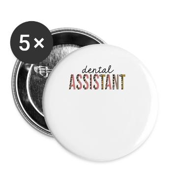 Dental Assistant Leopard Print Funny - Buttons large 2.2''/56 mm (5-pack) - white - Front