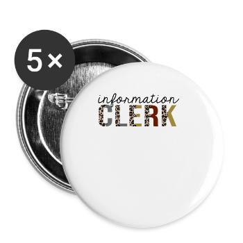 Commis à l’information Leopard Print Funny - Lot de 5 grands badges (56 mm) - blanc - Devant