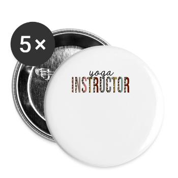 Instructeur de yoga Leopard Print Drôle - Lot de 5 grands badges (56 mm) - blanc - Devant