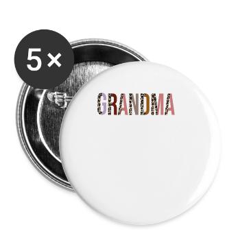 Grand-mère - Lot de 5 grands badges (56 mm) - blanc - Devant