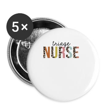 Triage Nurse Leopard Print Registered RN Nursing - Buttons large 2.2''/56 mm (5-pack) - white - Front