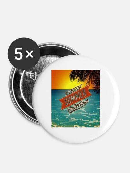 Sommer Cool Zitate - Buttons groß 56 mm (5er Pack) - Weiß