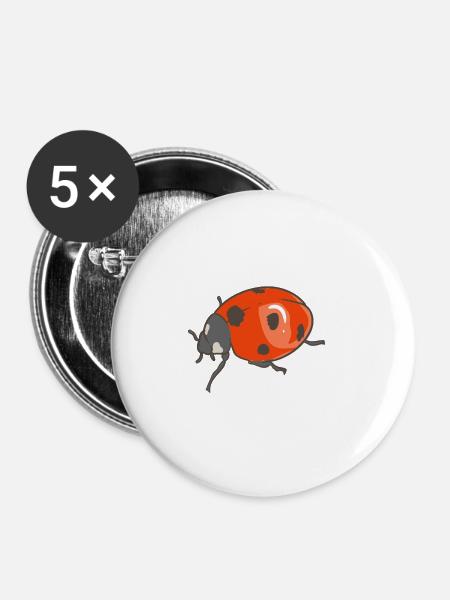 Team Ladybug - Buttons groß 56 mm (5er Pack) - Weiß