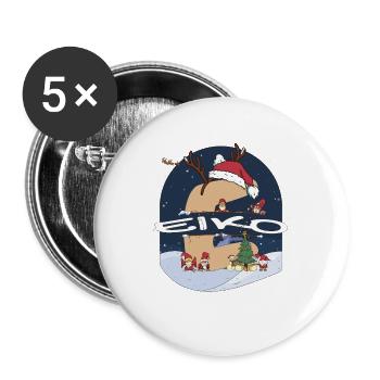 Génial Eiko Nom w Santa Hat dans le thème de Noël - Lot de 5 grands badges (56 mm) - blanc - Devant