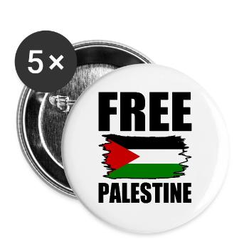 Free palestine - Buttons groß 56 mm (5er Pack) - Weiß - Vorne