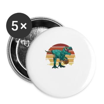 PRETEND I'M A ZOMBIE SAURUS Rex Halloween - Buttons large 2.2''/56 mm (5-pack) - white - Front