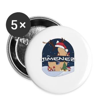 Toller Jimenez-Name mit Weihnachtsmütze im Weihnachtsthema - Buttons groß 56 mm (5er Pack) - Weiß - Vorne