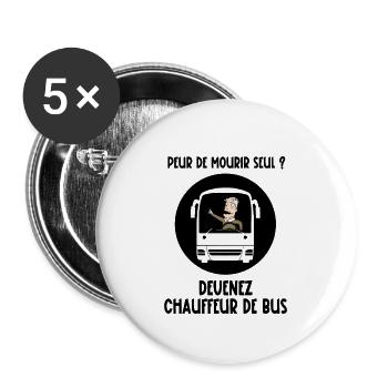 peur de mourir seul - Lot de 5 grands badges (56 mm) - blanc - Devant