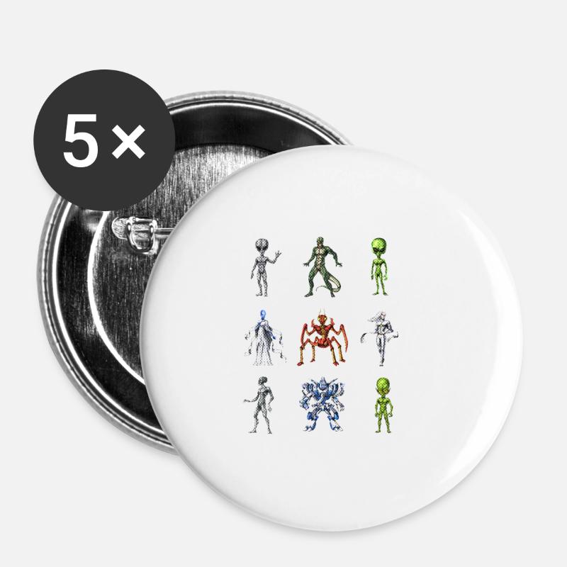 Alien Species - Buttons large 2.2''/56 mm (5-pack) - white