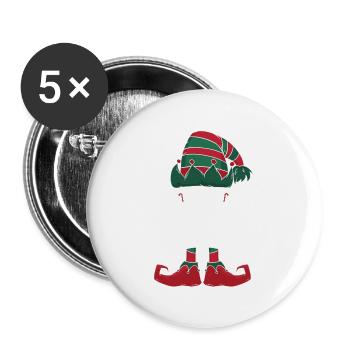 Julie Elf Famille Match Groupe Noël Papa Maman - Lot de 5 grands badges (56 mm) - blanc - Devant