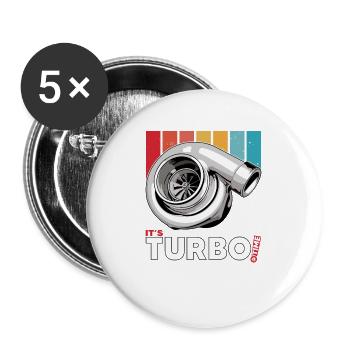 son Turbo Time - Lot de 5 grands badges (56 mm) - blanc - Devant