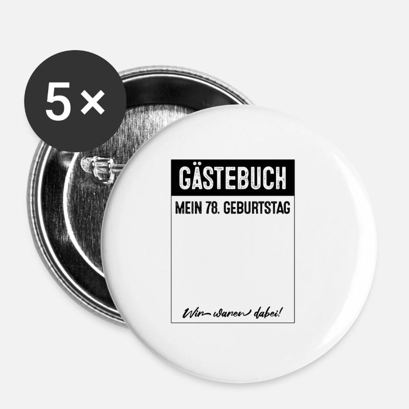 78 Years Guestbook 78th Birthday - Buttons large 2.2''/56 mm (5-pack) - white
