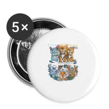 Cats Reflection Motivational Mindset - Cats for - Buttons large 2.2''/56 mm (5-pack) - white - Front