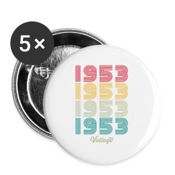 71 ans Millésime 1953 Edition limitée 71ème - Lot de 5 grands badges (56 mm) - blanc - Devant