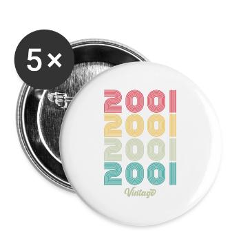 23 Years Old Vintage 2001 Limited Edition 23rd - Buttons large 2.2''/56 mm (5-pack) - white - Front