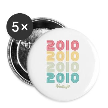 14 Jahre alter Jahrgang 2010 Limitierte Auflage 14. - Buttons groß 56 mm (5er Pack) - Weiß - Vorne
