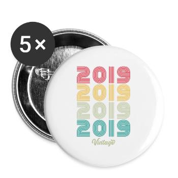 5 ans Millésime 2019 Edition Limitée 5ème - Lot de 5 grands badges (56 mm) - blanc - Devant