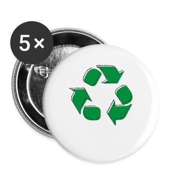 Recycling Logo Recycle Symbol Earth Day Boys - Buttons large 2.2''/56 mm (5-pack) - white - Front
