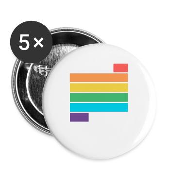 Soyez LGBTQ Gay Lesbian Pride Ally Drapeau arc-en-ciel - Lot de 5 grands badges (56 mm) - blanc - Devant