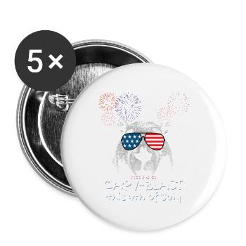 Amusez-vous Capy-Blast ce 4 juillet - Patriot - Lot de 5 grands badges (56 mm) - blanc - Devant
