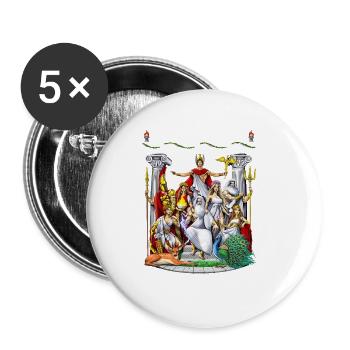 Götter der griechischen Mythologie - Buttons groß 56 mm (5er Pack) - Weiß - Vorne
