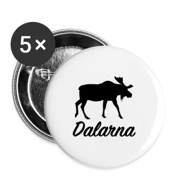 Dalécarlie, Orignal, Suède, Région de Län, Silhouette - Lot de 5 grands badges (56 mm) - blanc - Devant