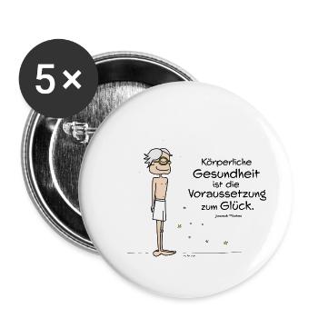 Körperliche Gesundheit - Buttons groß 56 mm (5er Pack) - Weiß - Vorne