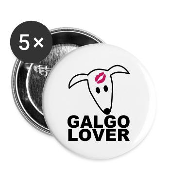Galgolover - Buttons groß 56 mm (5er Pack) - Weiß - Vorne