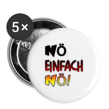 Nö - Buttons groß 56 mm (5er Pack) - Weiß - Vorne