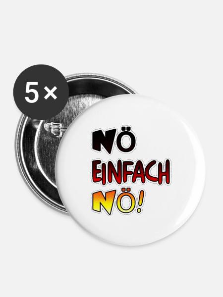 Nö - Buttons groß 56 mm (5er Pack) - Weiß