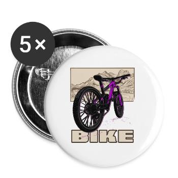 VTT VTT descente VTT - Lot de 5 grands badges (56 mm) - blanc - Devant