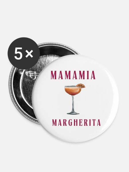 Mamamia Margherita - Buttons groß 56 mm (5er Pack) - Weiß