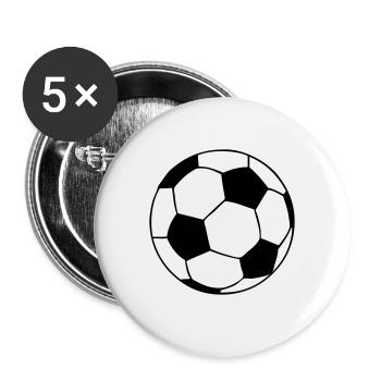 Ballon de football. - Lot de 5 grands badges (56 mm) - blanc - Devant