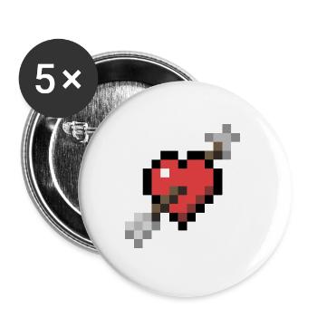 Arrow Heart | Punze - Buttons groß 56 mm (5er Pack) - Weiß - Vorne
