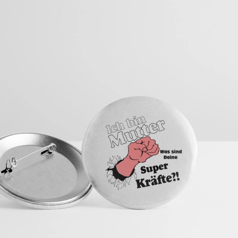 Mutter,Mama,Muttertag, Mutter , super Kräfte(25) Buttons groß 56 mm (5er Pack)