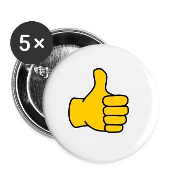 Emoji Daumen hoch Skizze Farbe - Buttons groß 56 mm (5er Pack) - Weiß - Vorne