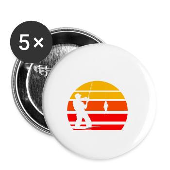 Fishing Fishing Angler Petri Heil Carp Fishing - Buttons large 2.2''/56 mm (5-pack) - white - Front